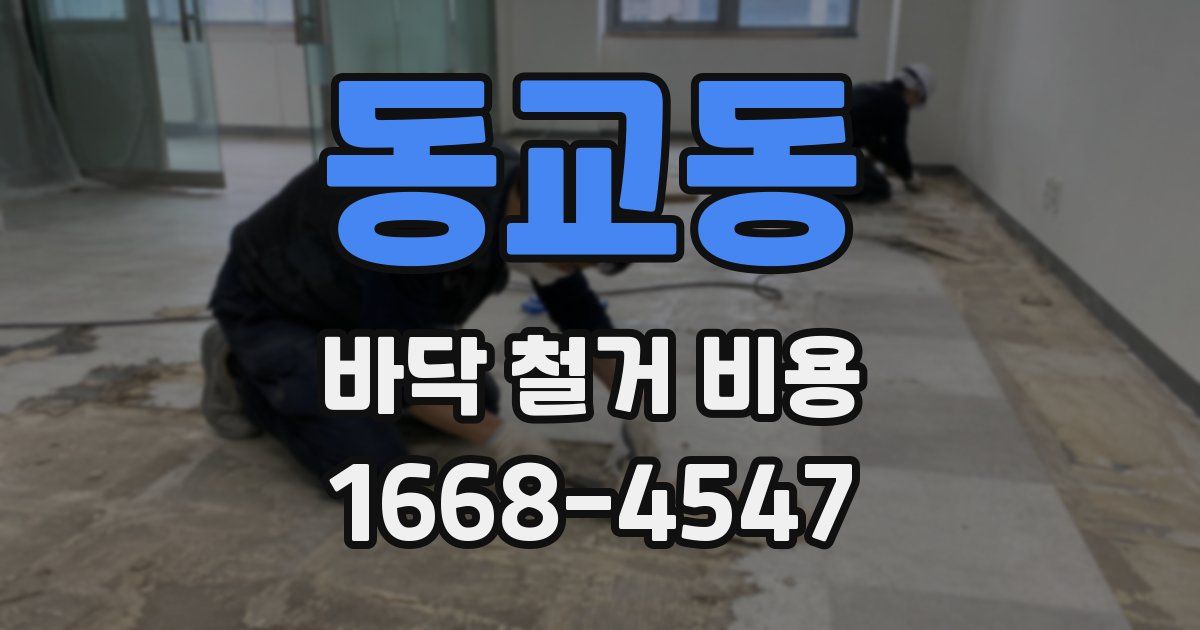 동교동 바닥 철거 비용