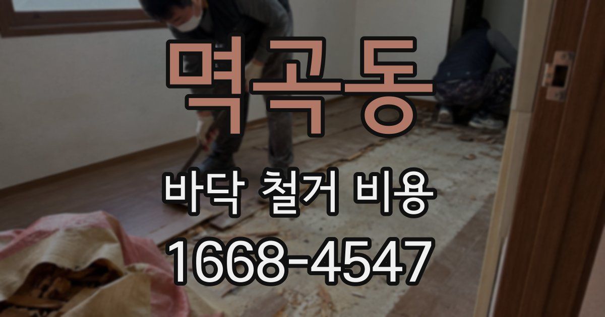 멱곡동 바닥 철거 비용