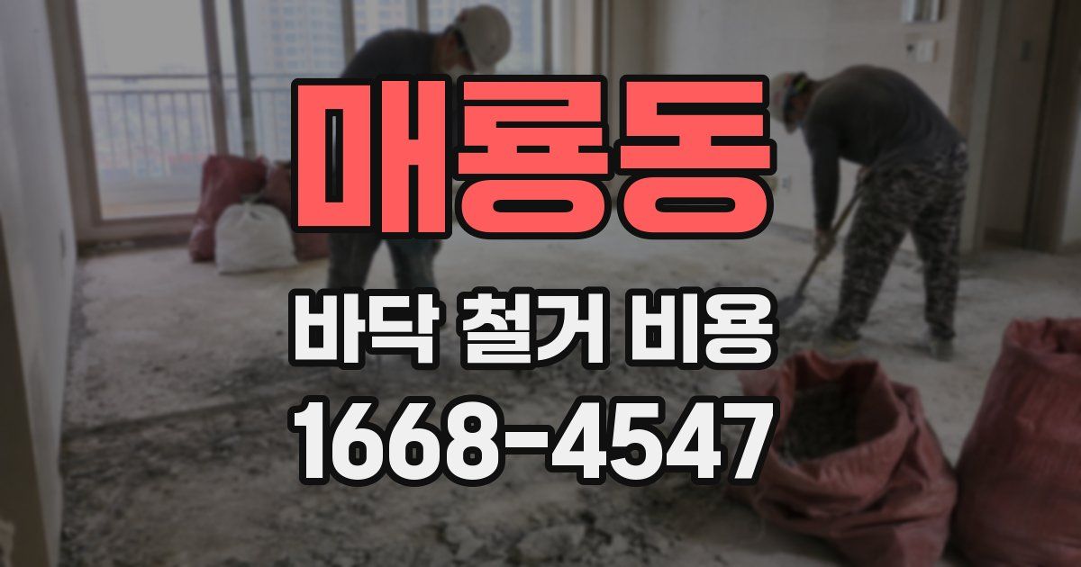 매룡동 바닥 철거 비용