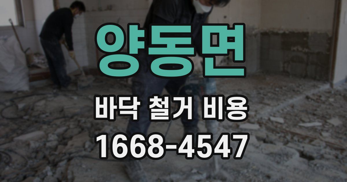 양동면 바닥 철거 비용