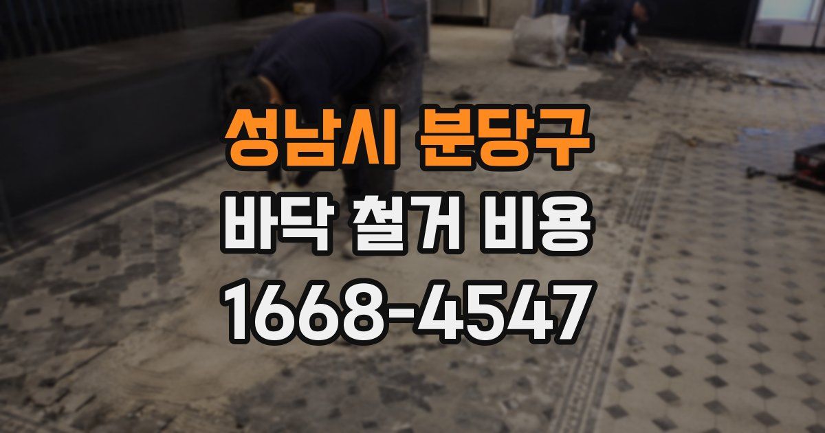성남시 분당구 바닥 철거 비용