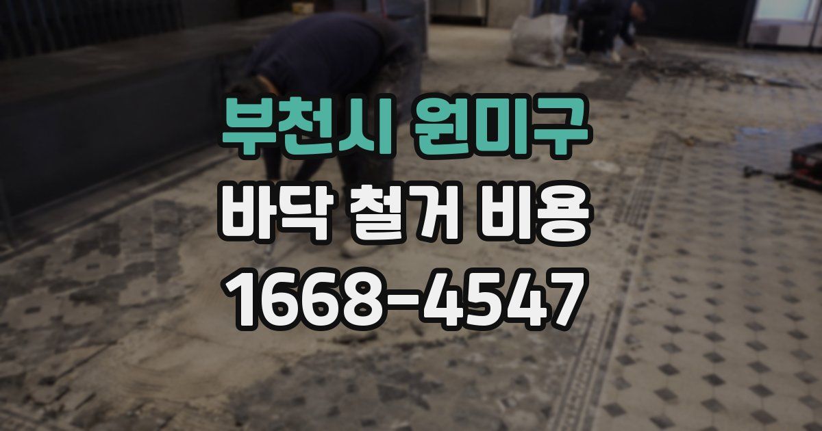 부천시 원미구 바닥 철거 비용