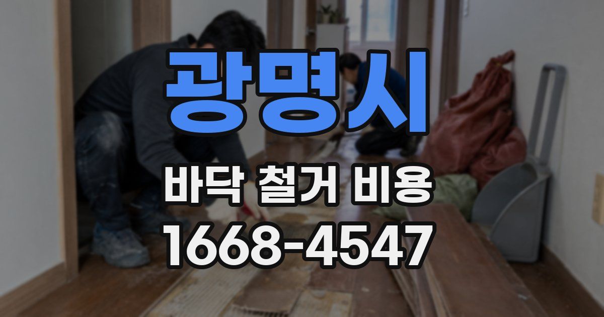 광명시 바닥 철거 비용