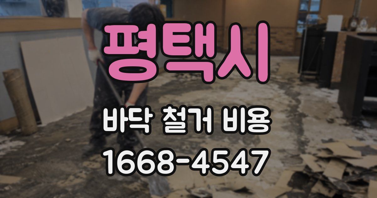 평택시 바닥 철거 비용