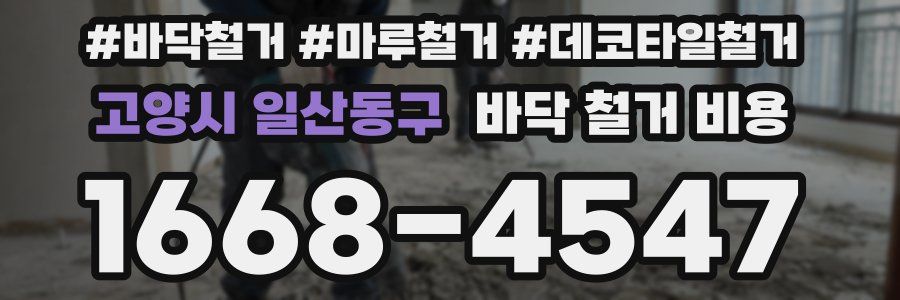 고양시 일산동구 바닥 철거 비용