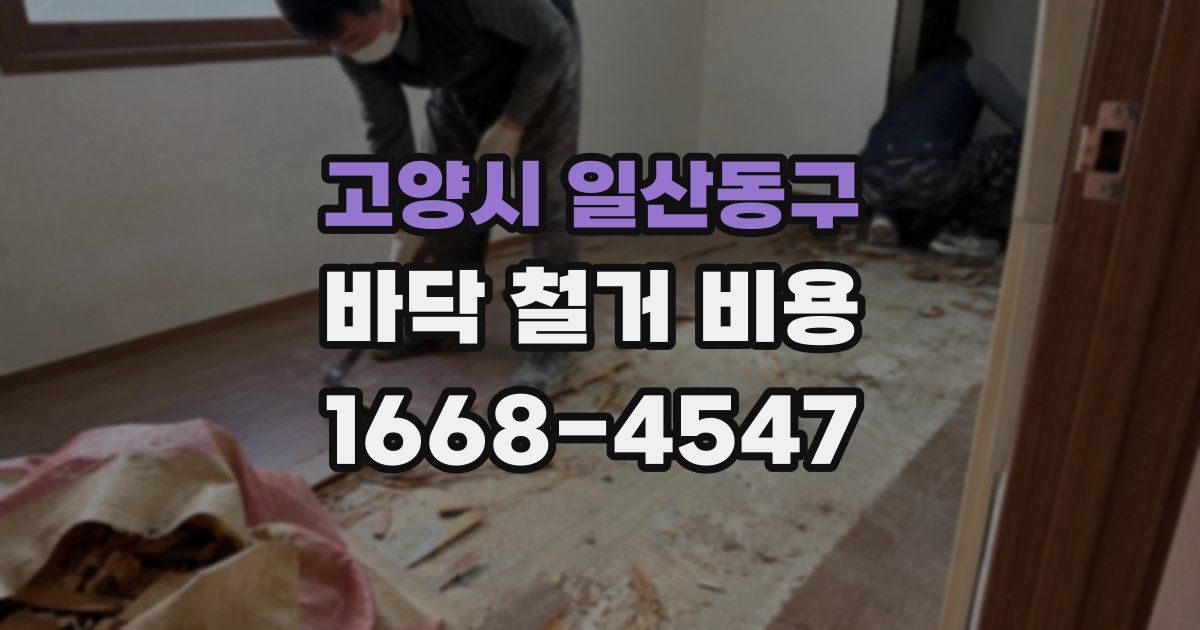 고양시 일산동구 바닥 철거 비용