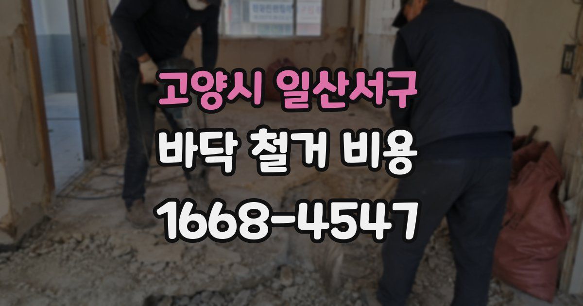 고양시 일산서구 바닥 철거 비용