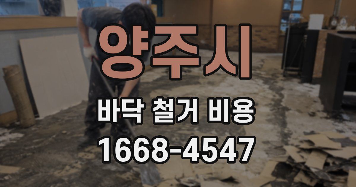 양주시 바닥 철거 비용