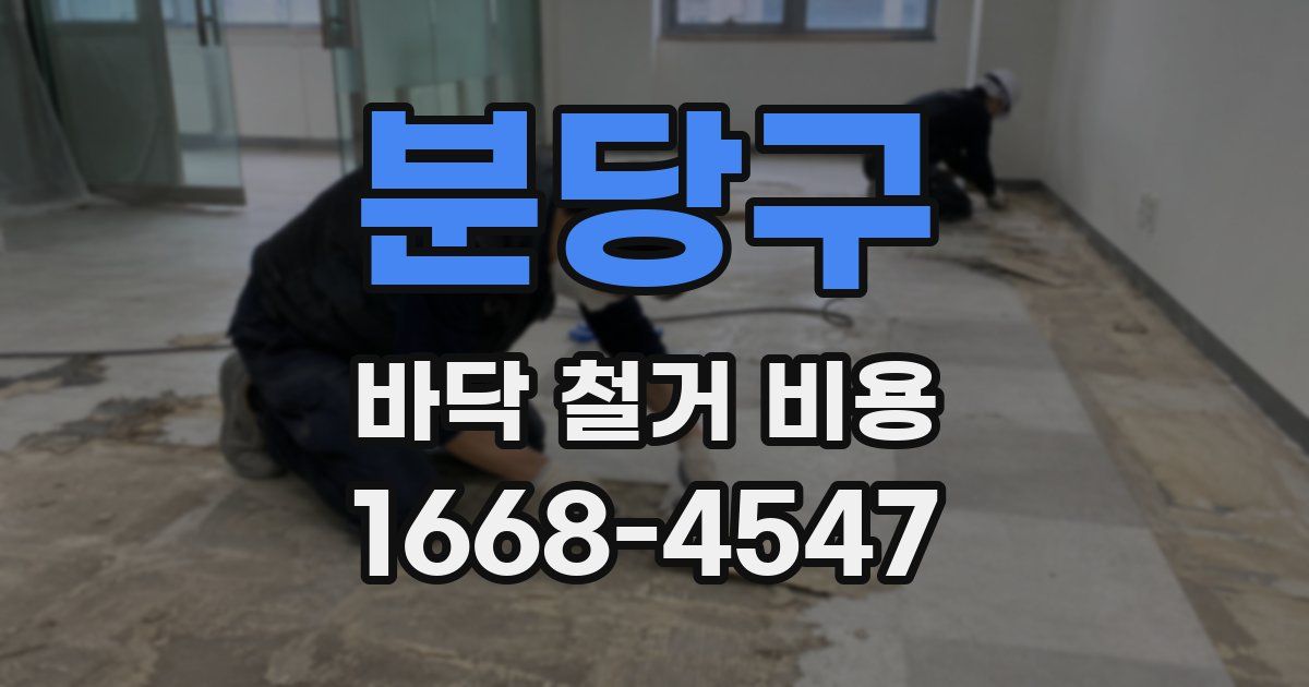 분당구 바닥 철거 비용