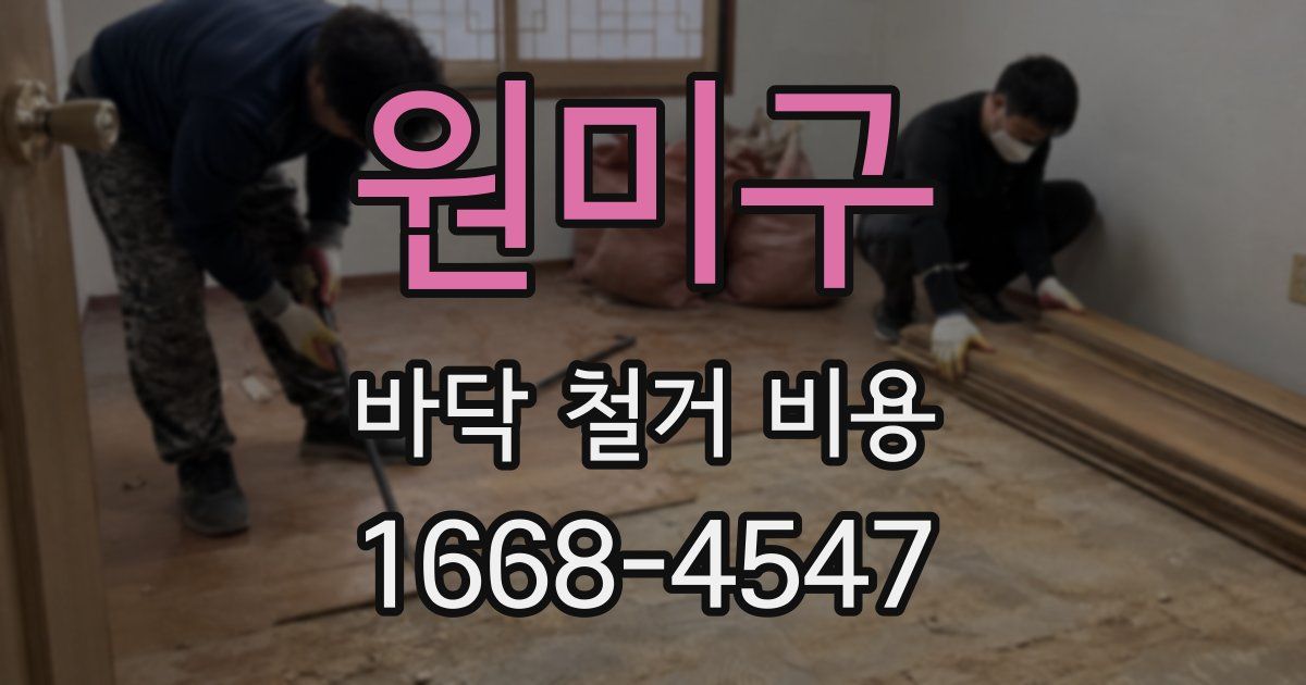 원미구 바닥 철거 비용