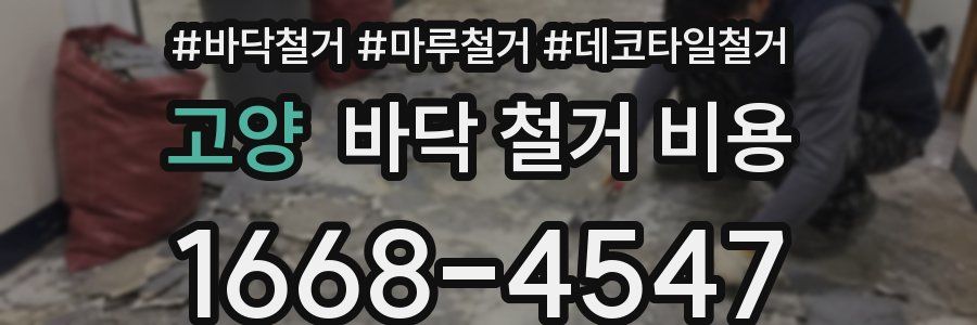 고양 바닥 철거 비용