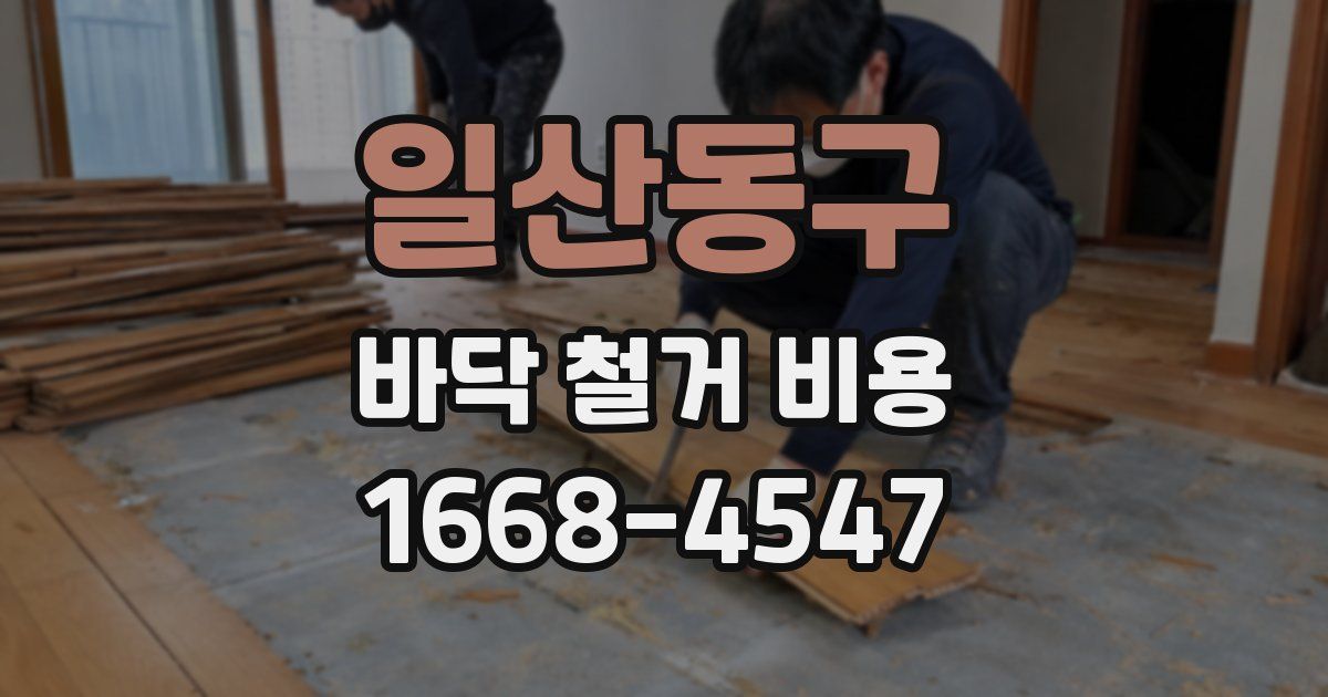일산동구 바닥 철거 비용