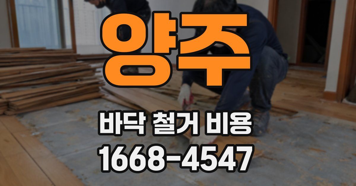 양주 바닥 철거 비용