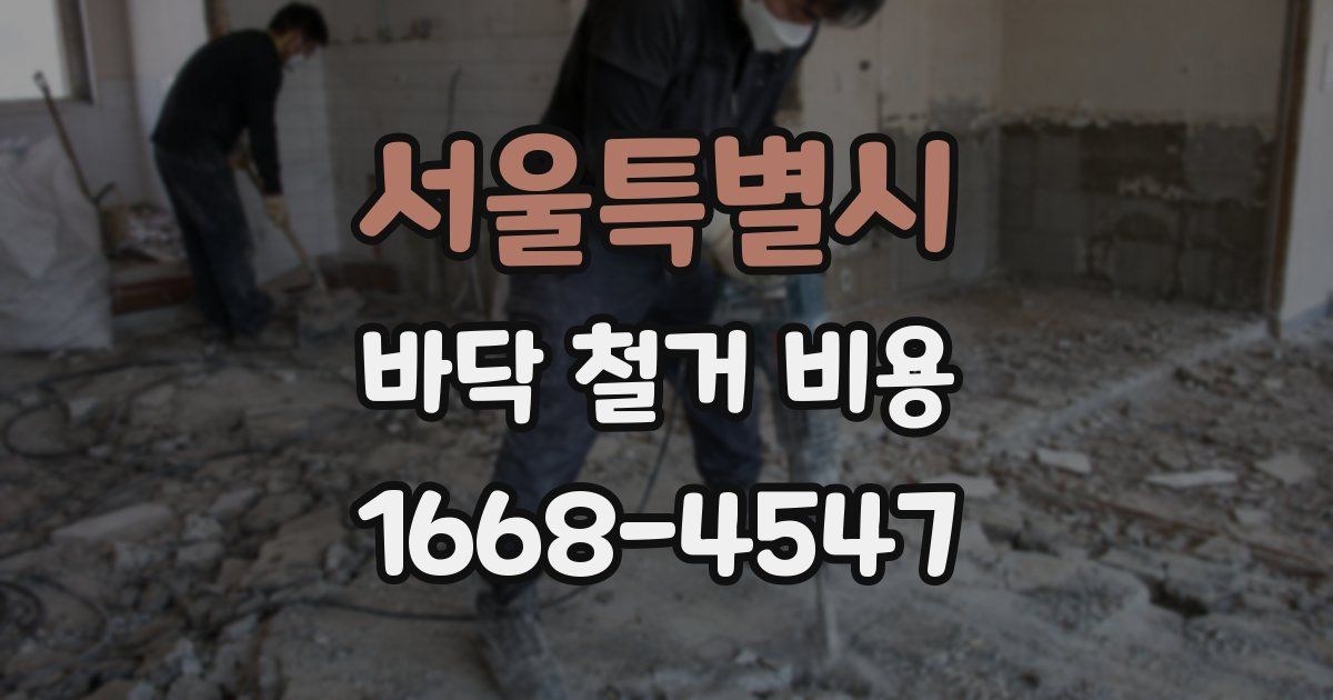 서울특별시 바닥 철거 비용