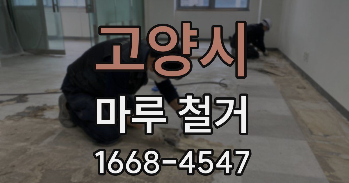 고양시 마루 철거