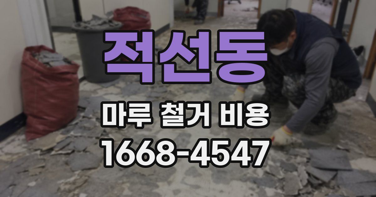 적선동 마루 철거 비용