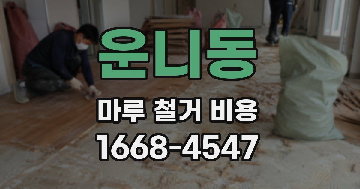 운니동 마루 철거 비용