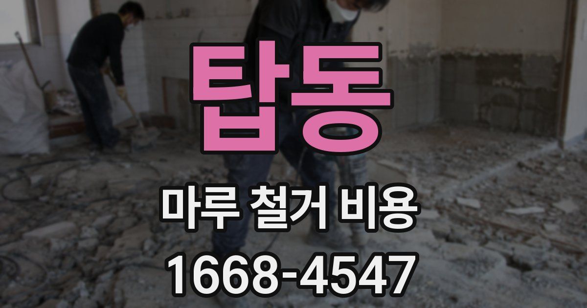 탑동 마루 철거 비용