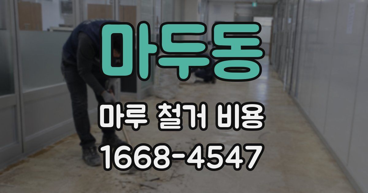마두동 마루 철거 비용