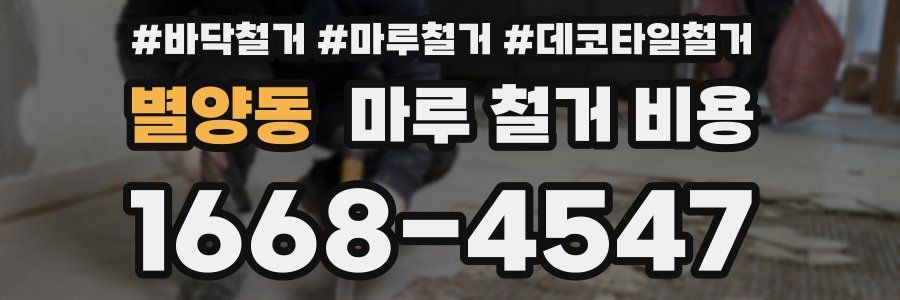 별양동 마루 철거 비용