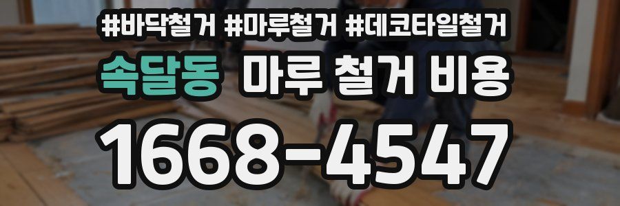 속달동 마루 철거 비용