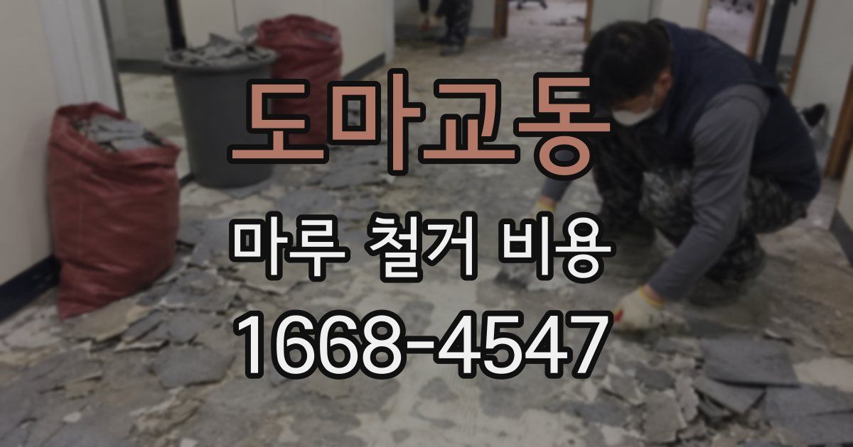 도마교동 마루 철거 비용