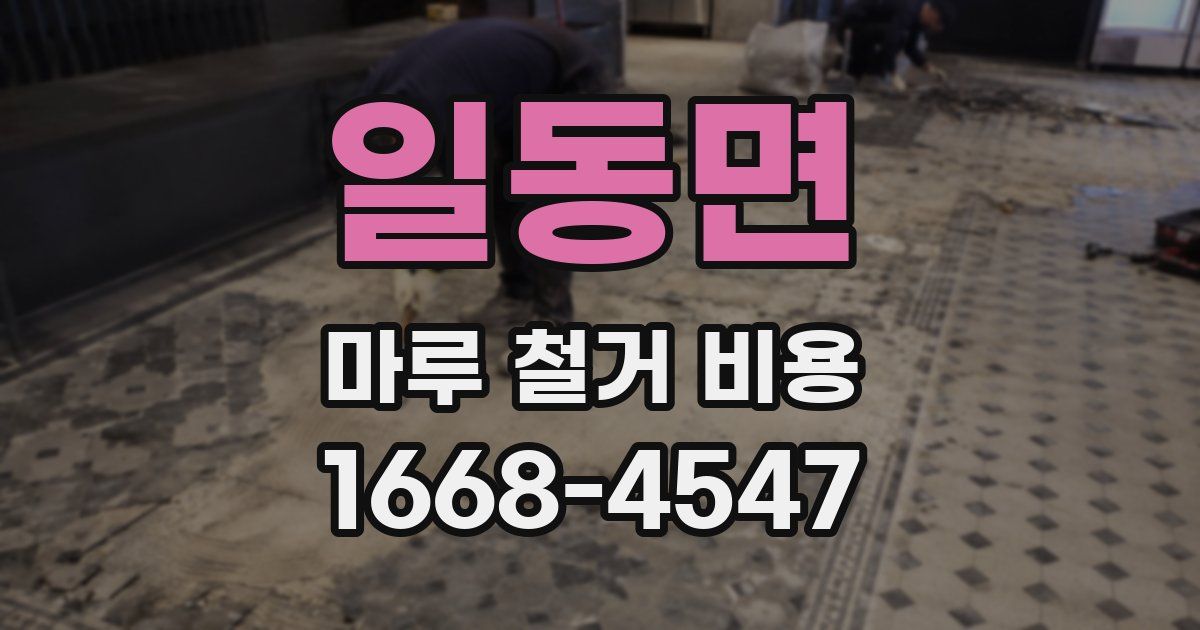 일동면 마루 철거 비용