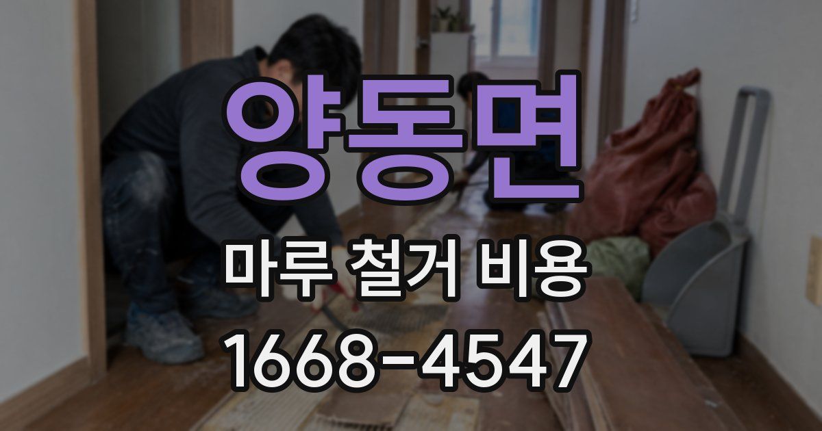 양동면 마루 철거 비용