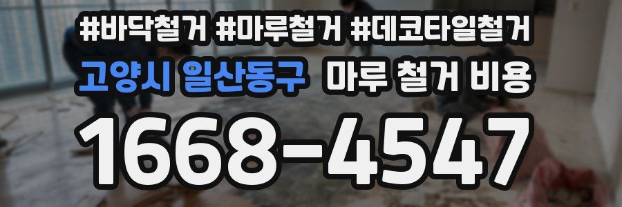 고양시 일산동구 마루 철거 비용