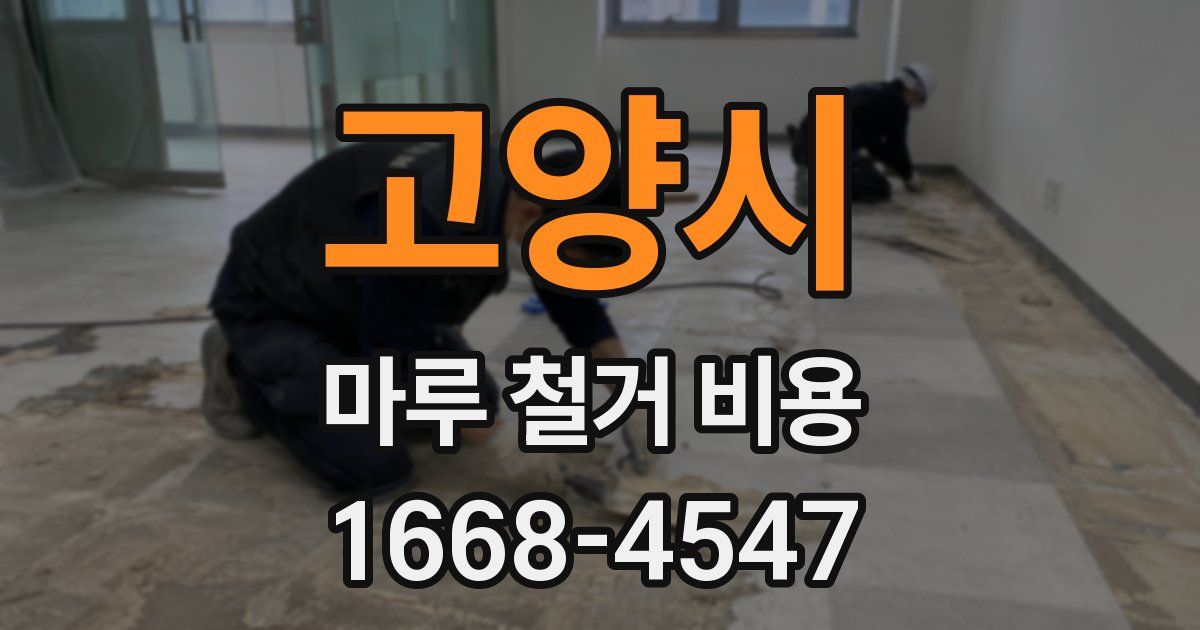 고양시 마루 철거 비용