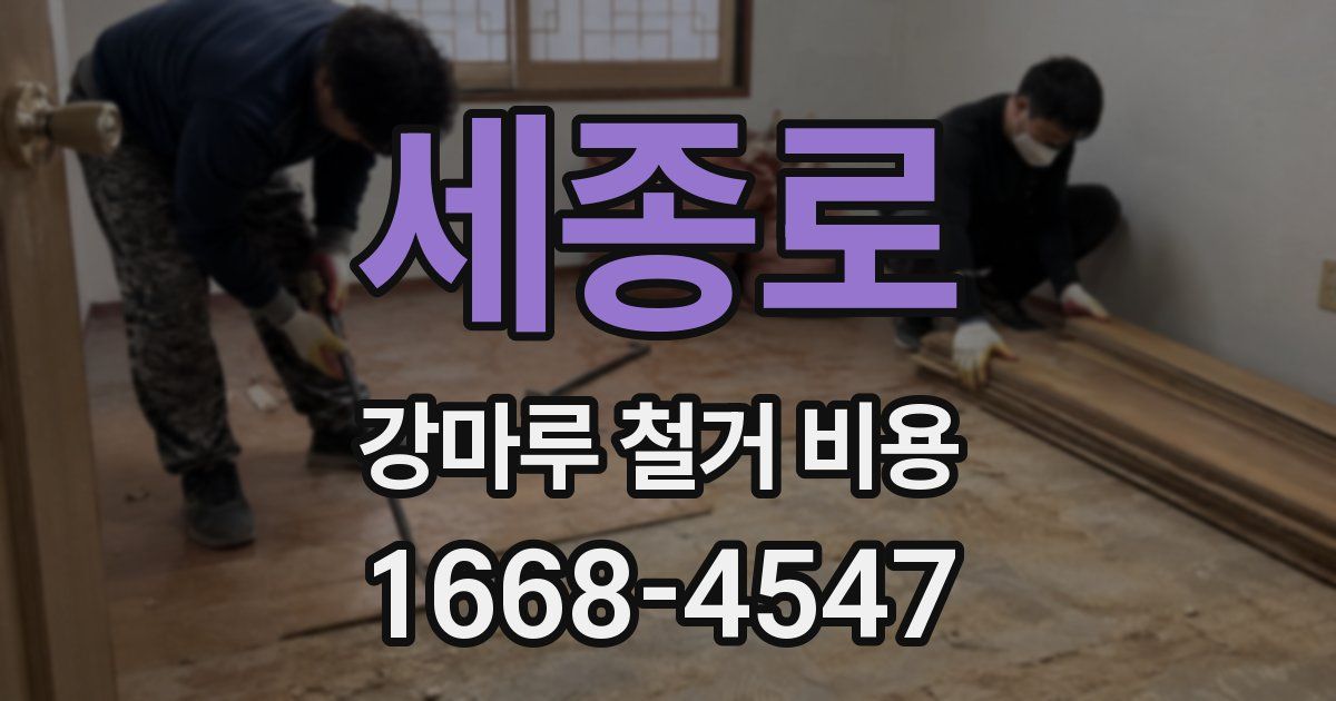 세종로 강마루 철거 비용