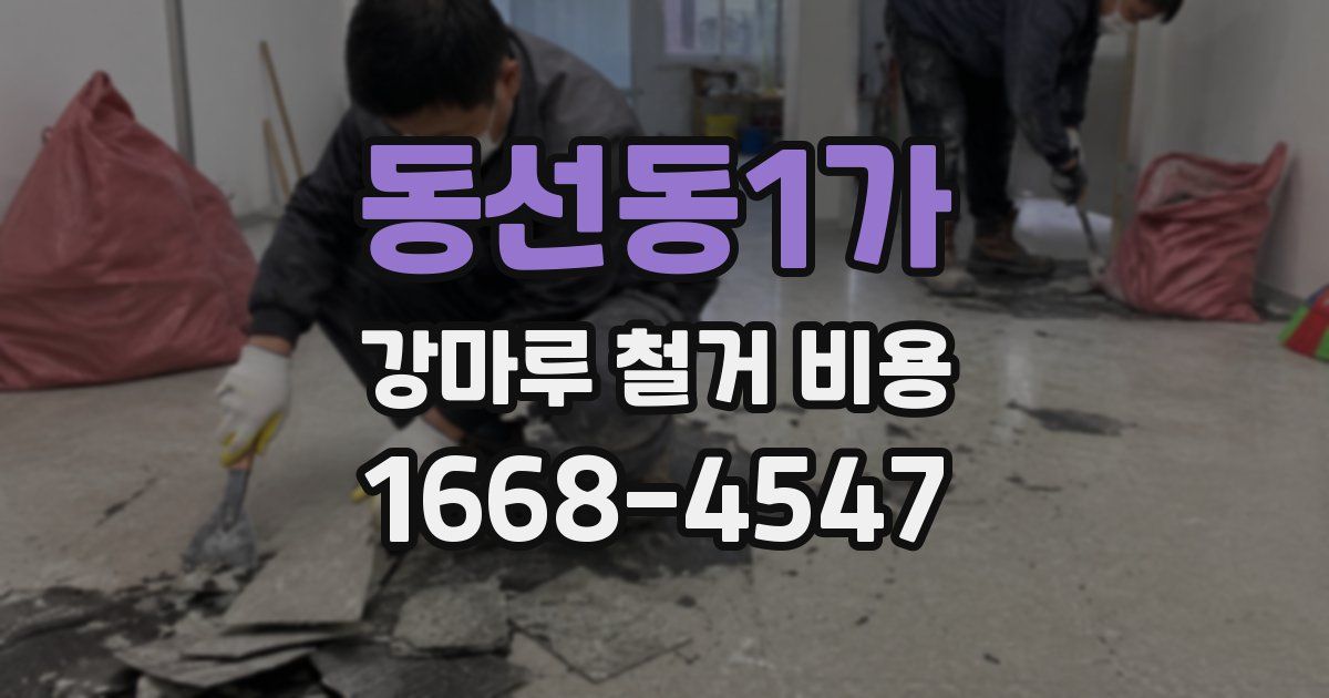 동선동1가 강마루 철거 비용