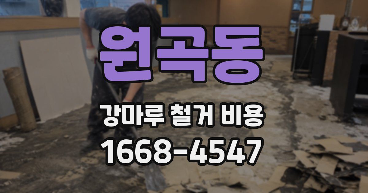 원곡동 강마루 철거 비용