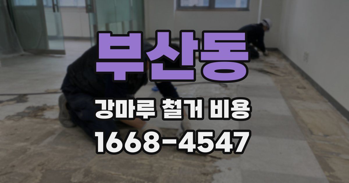 부산동 강마루 철거 비용