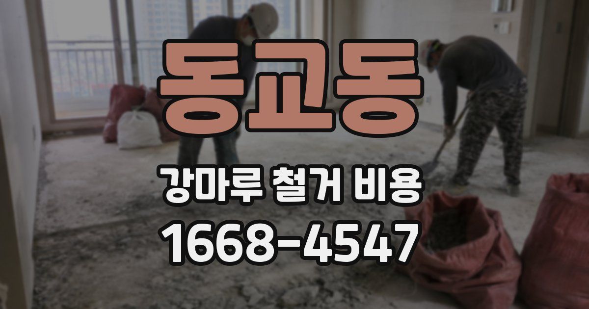 동교동 강마루 철거 비용