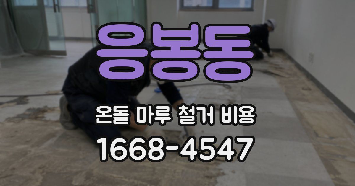 응봉동 온돌 마루 철거 비용