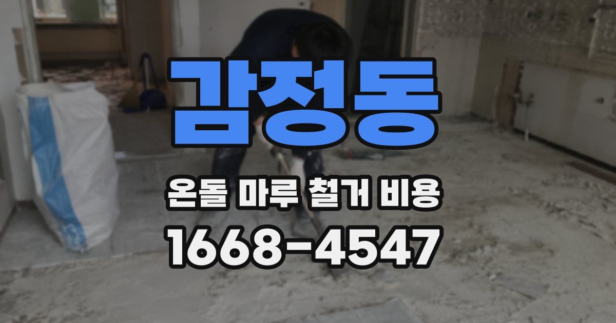 감정동 온돌 마루 철거 비용