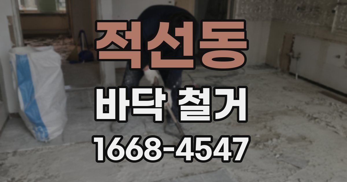 적선동 바닥 철거