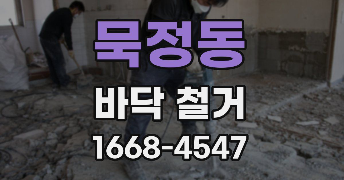 묵정동 바닥 철거