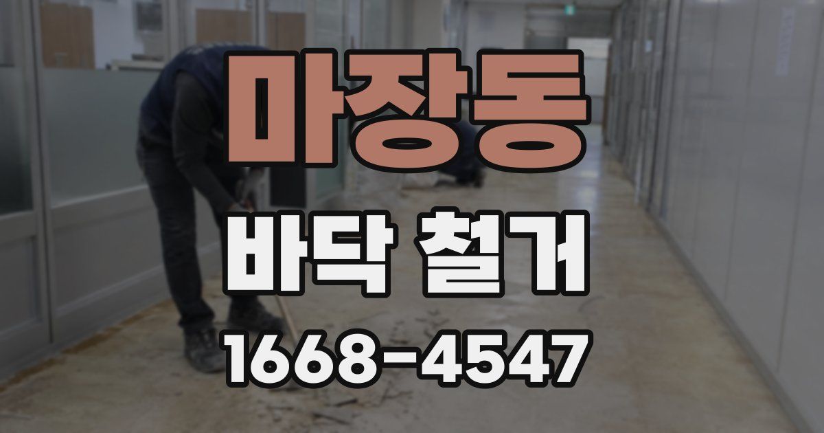 마장동 바닥 철거