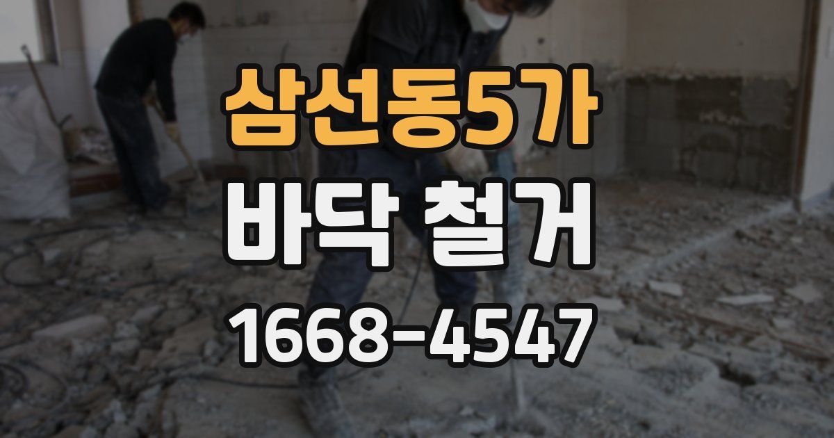 삼선동5가 바닥 철거