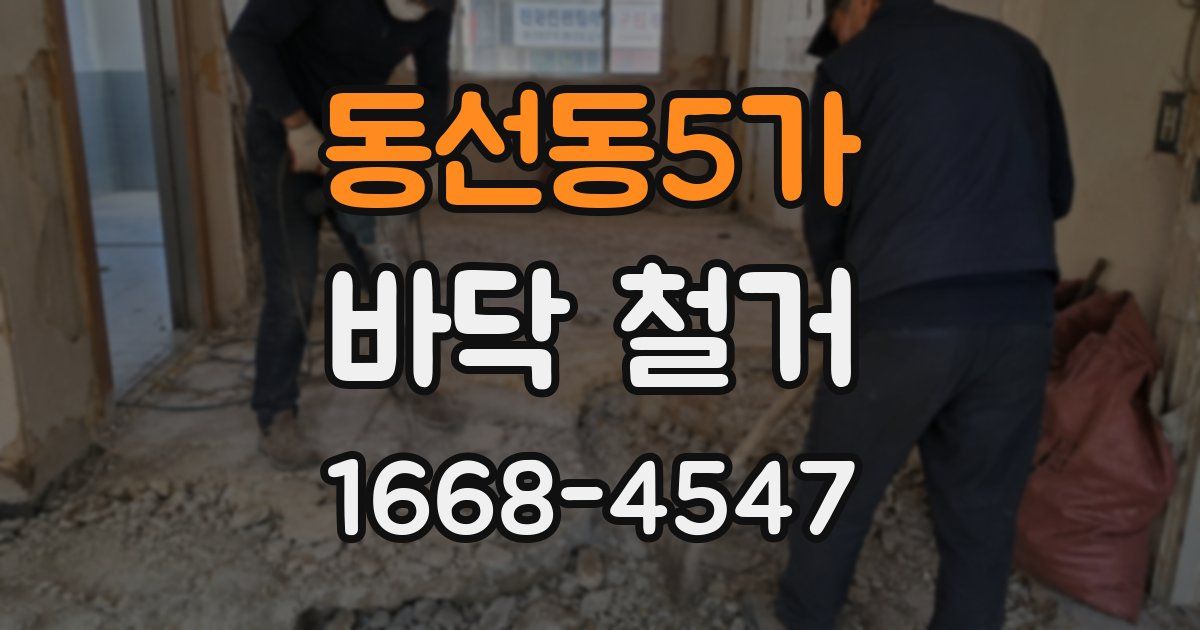 동선동5가 바닥 철거