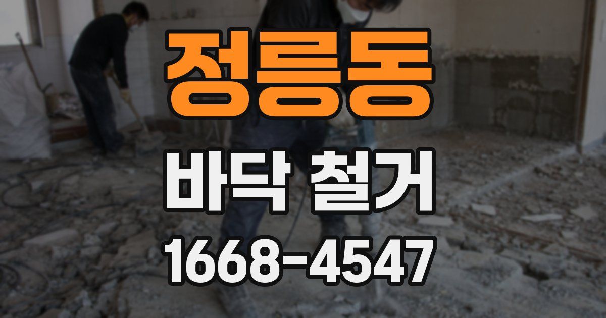 정릉동 바닥 철거