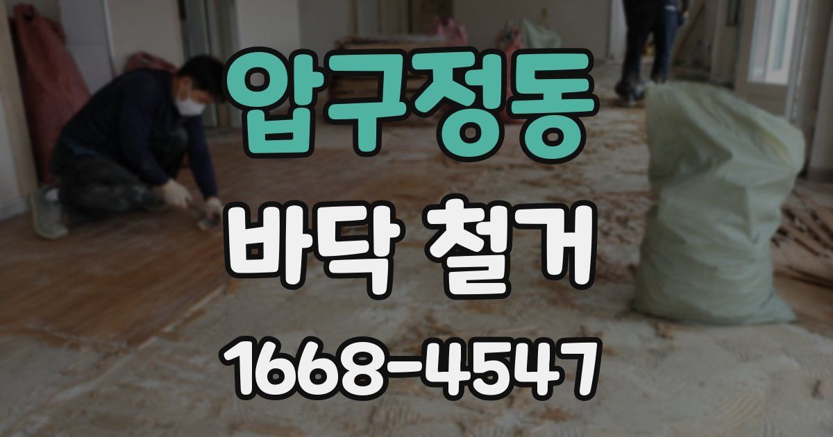 압구정동 바닥 철거