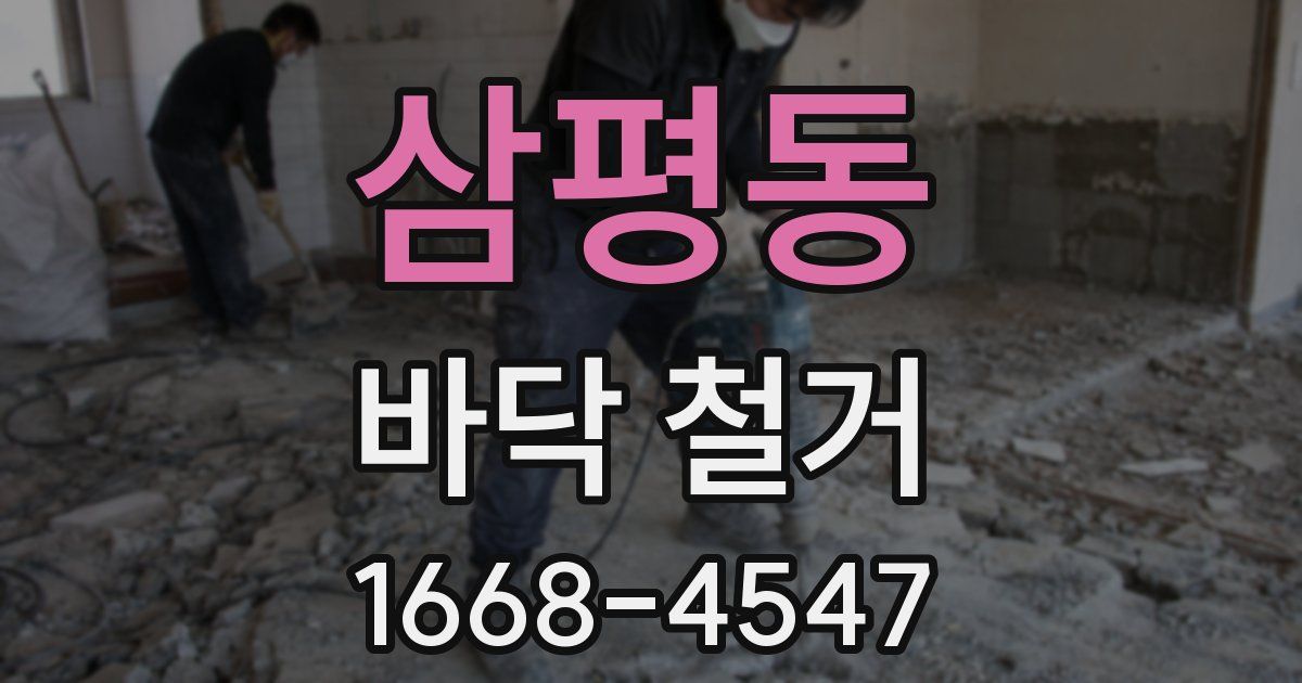 삼평동 바닥 철거