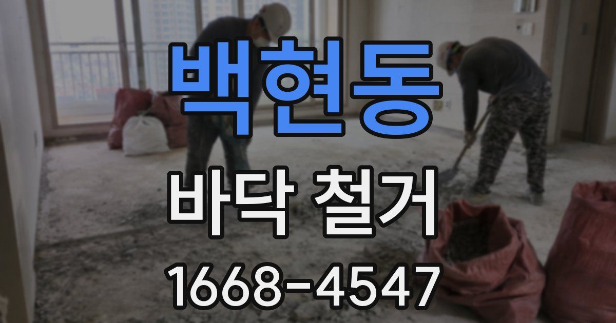 백현동 바닥 철거