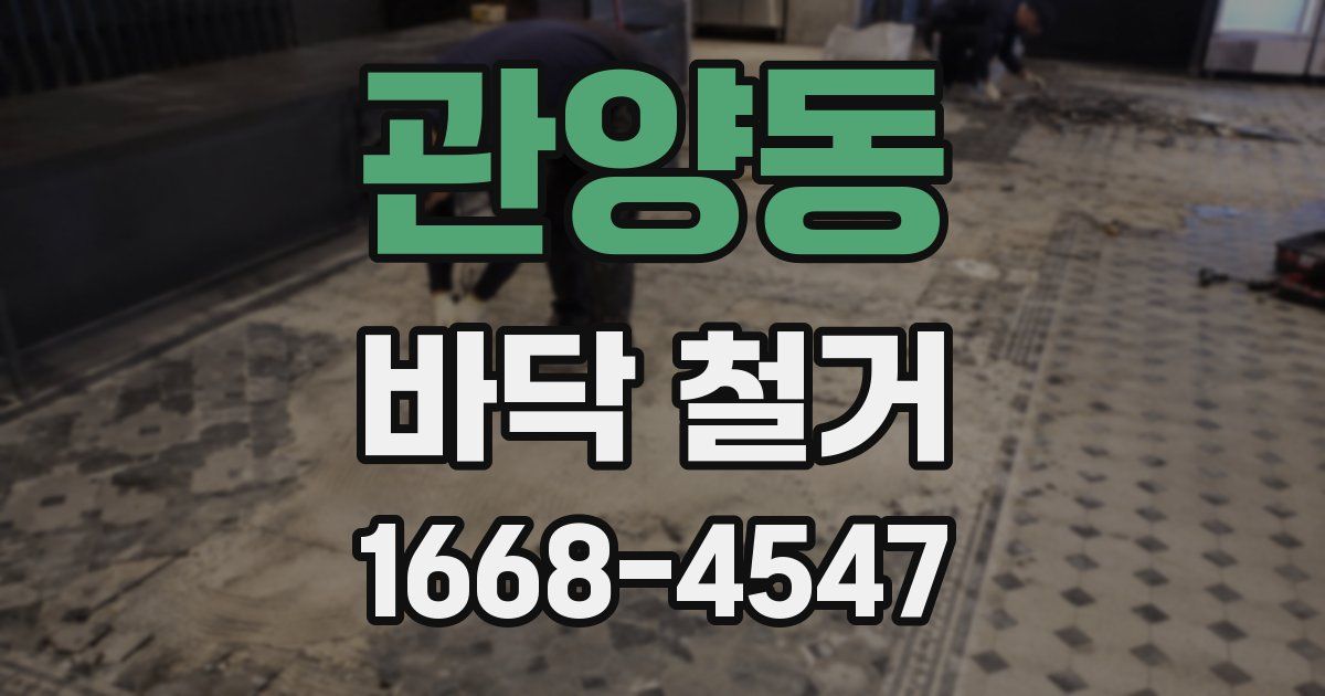 관양동 바닥 철거