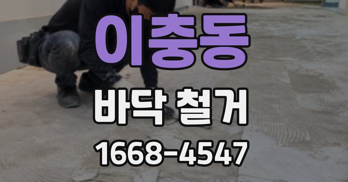 이충동 바닥 철거