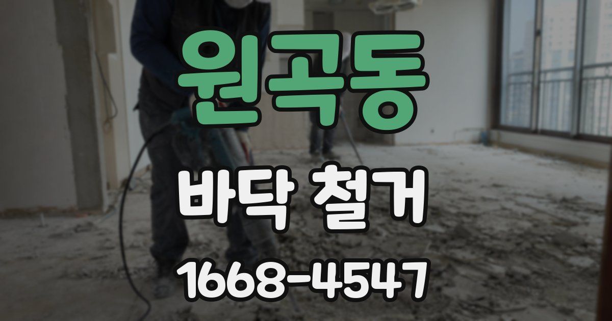원곡동 바닥 철거