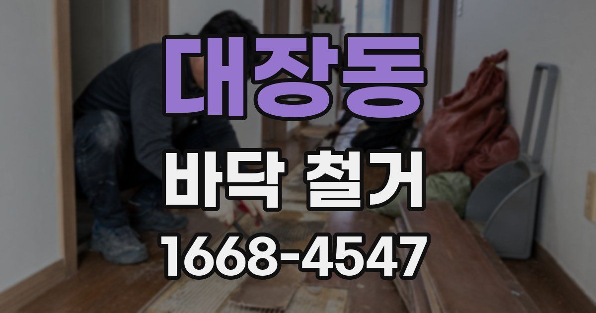 대장동 바닥 철거